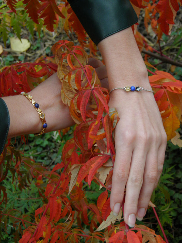 bracelet flora bleu