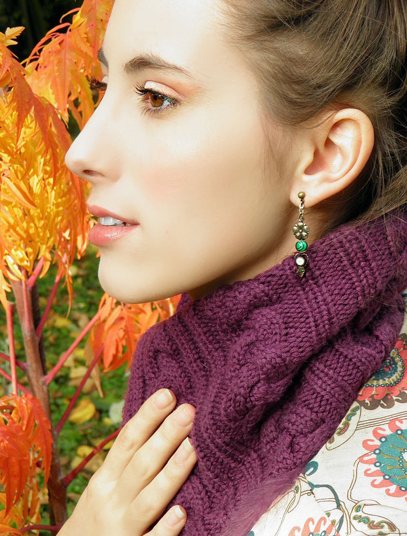 Boucles d'oreilles longues serpent