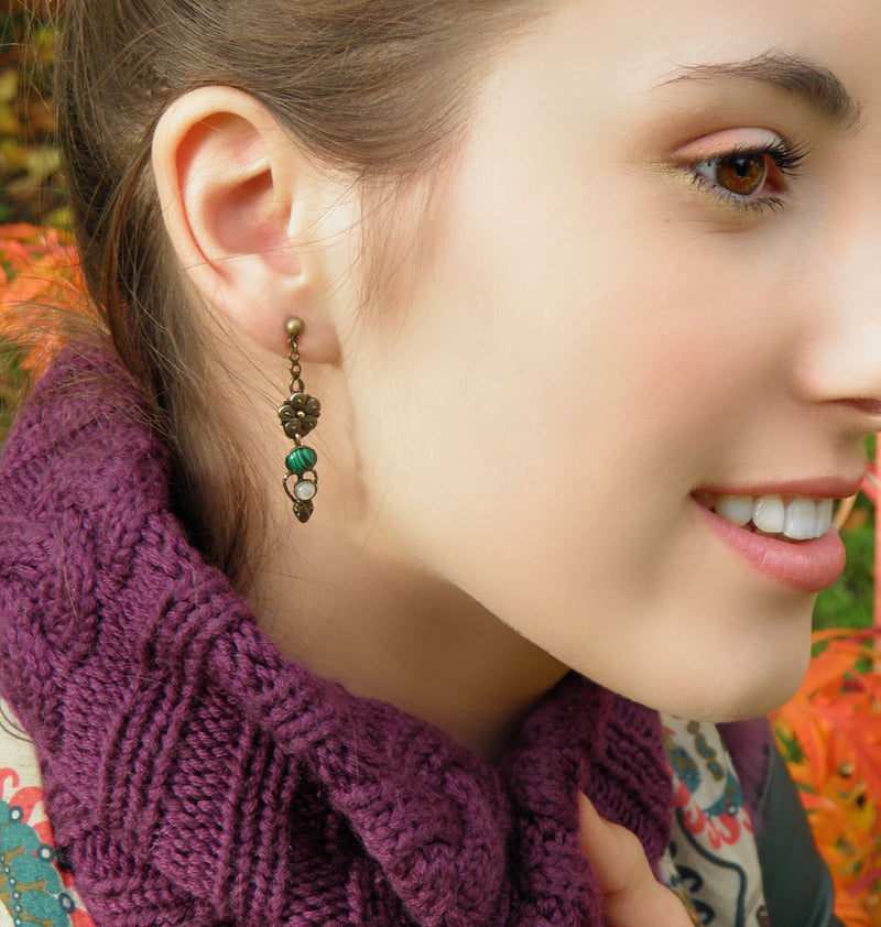 Boucles d'oreilles longues serpent
